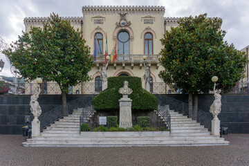 Catania, Italy (05th August 2025): Zafferana Etnea, fountain and sea view, near Mount Etna, Sicily, Italy