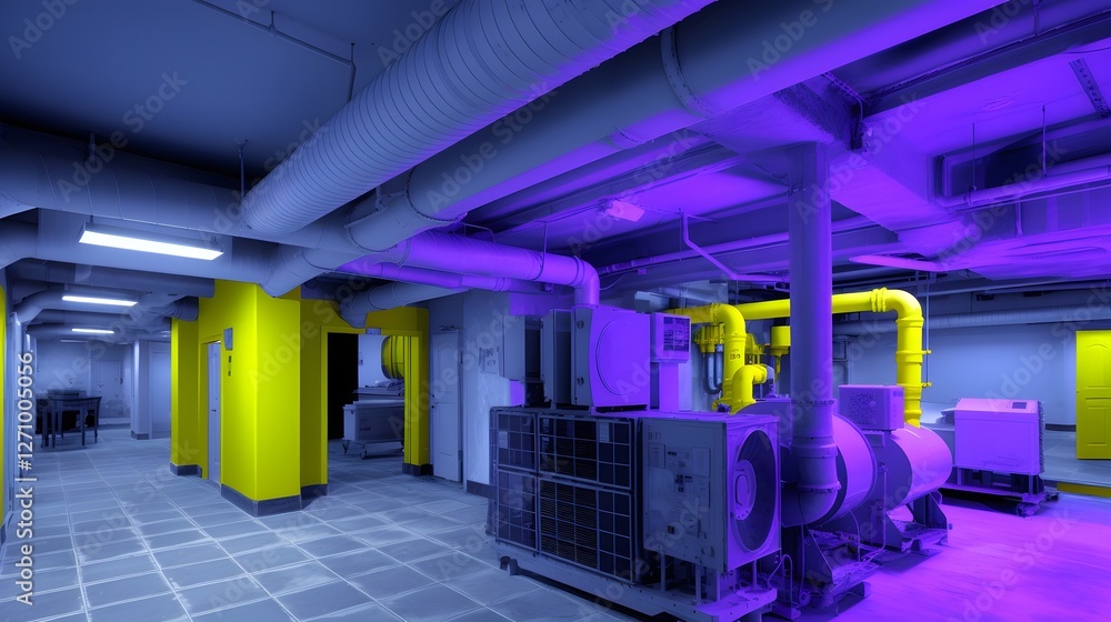 Poster thermal imaging scan showcasing the inner workings and efficiency of an advanced energy saving hvac 
