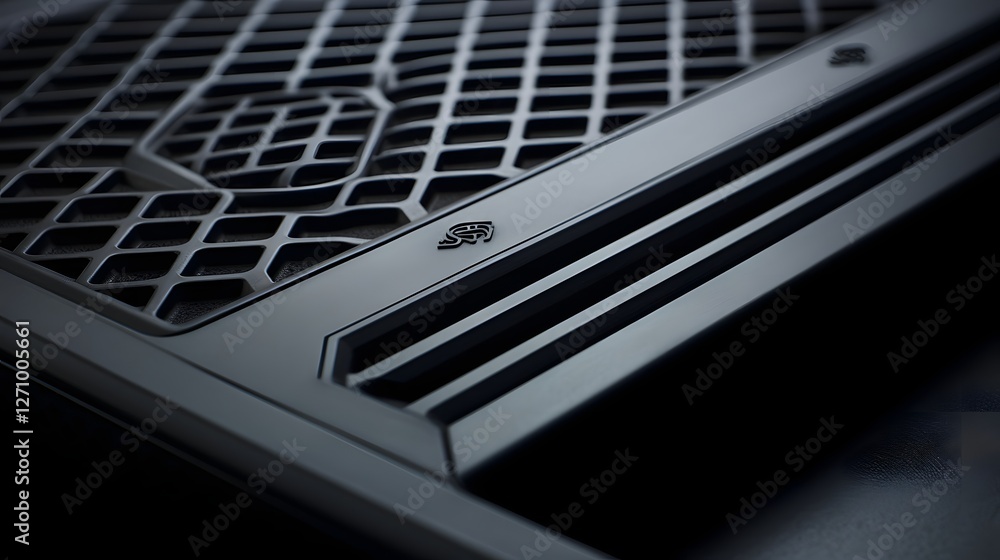 Poster close up view of a metal air vent with nano coating technology designed for improved durability and 