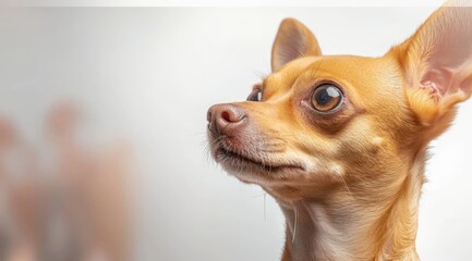 Charming Small Dog with Oversized Eye Captivating Viewers with Its Innocent Expression in a Playful and Whimsical Outdoor Setting Full of Joy