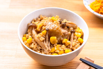 鶏の玄米炊き込みご飯