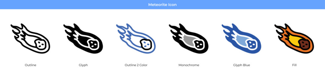 Meteorite Icon Set