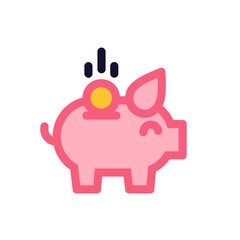 piggy bank for save money flat style icon