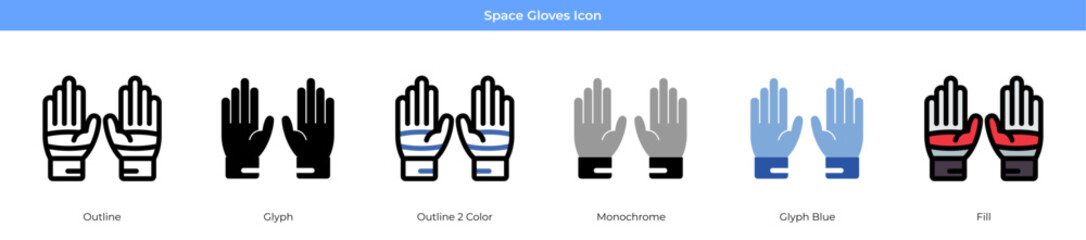 Space Gloves Icon Set