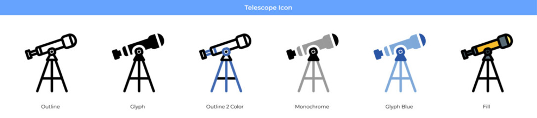 Telescope Icon Set