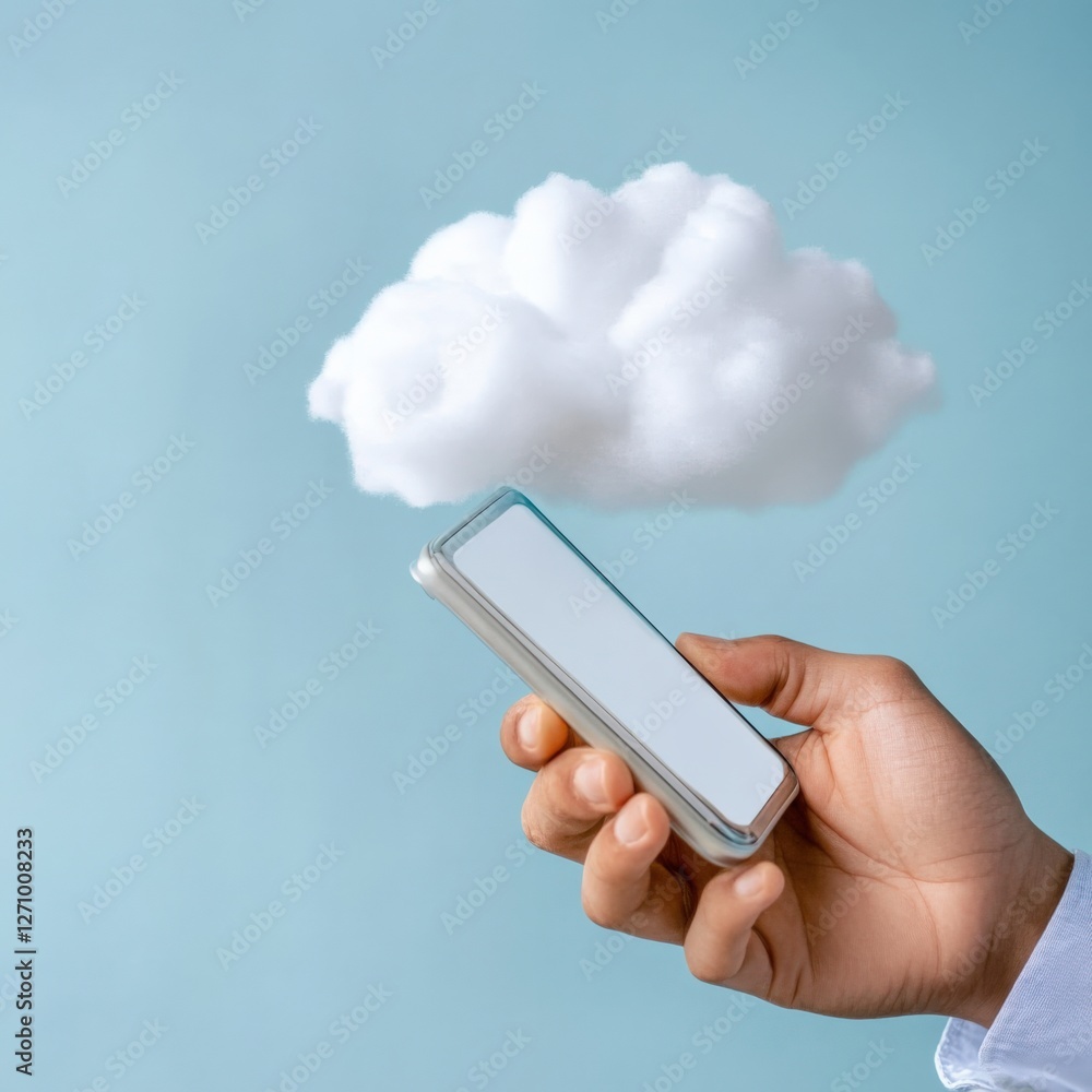 Poster exploring cloud technology a close-up of smartphone usage digital environment modern lifestyle tech 