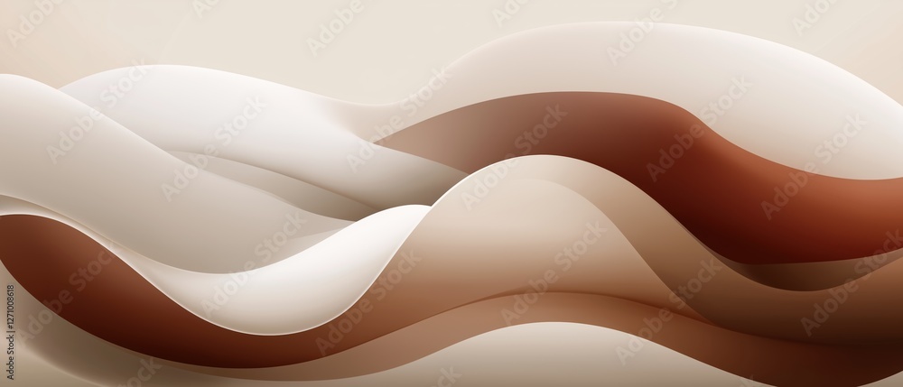 Poster abstract digital art piece that appears to be made up of three overlapping wavy lines in different s