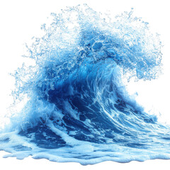 A blue ocean wave-like splash isolated on transparent background.PNG