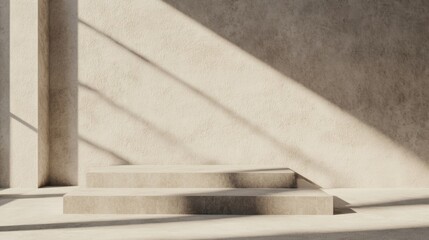 Beige Steps in Modern Minimalist Interior