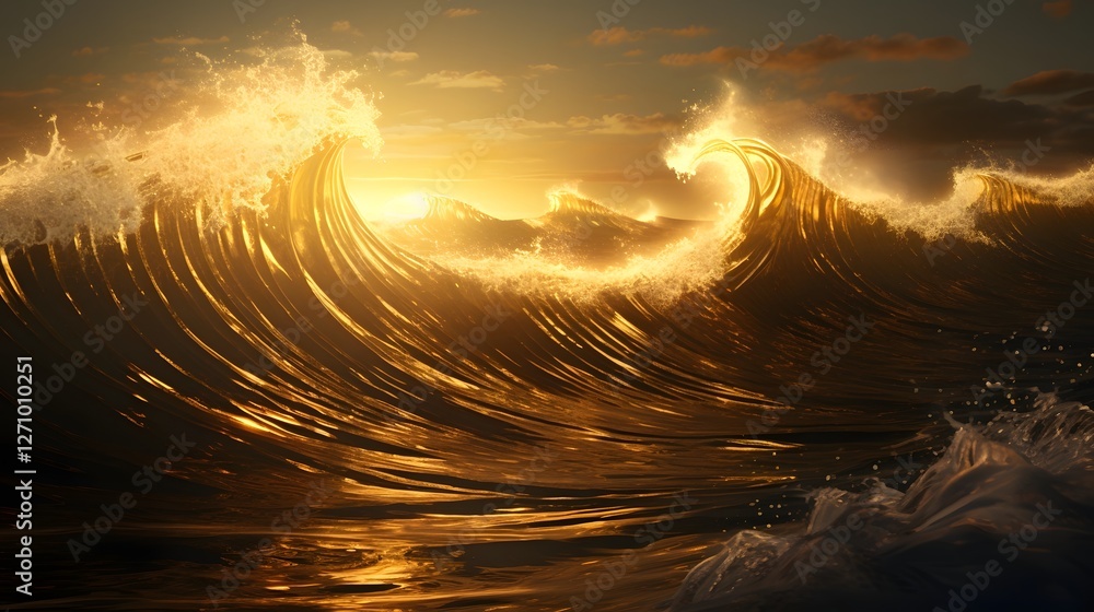 Poster surreal conceptual art depicting dynamic energy waves and pulsing light emanating from a radioactive
