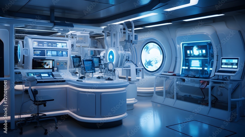 Poster cutting edge radiation detection lab filled with high tech scientific instruments and equipment for 