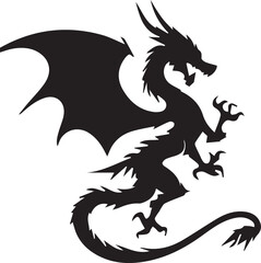  Dragon silhouette vector EPS 