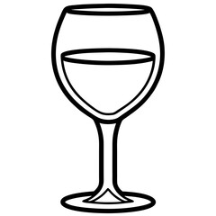Elegant Wine Glass Minimalist Vector Art