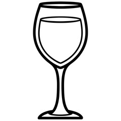 Elegant Wine Glass Minimalist Vector Art