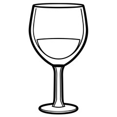 Elegant Wine Glass Minimalist Vector Art