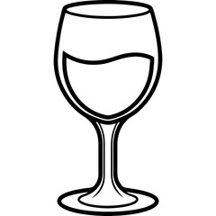 Elegant Wine Glass Minimalist Vector Art