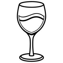 Elegant Wine Glass Minimalist Vector Art