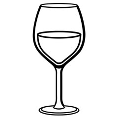 Elegant Wine Glass Minimalist Vector Art
