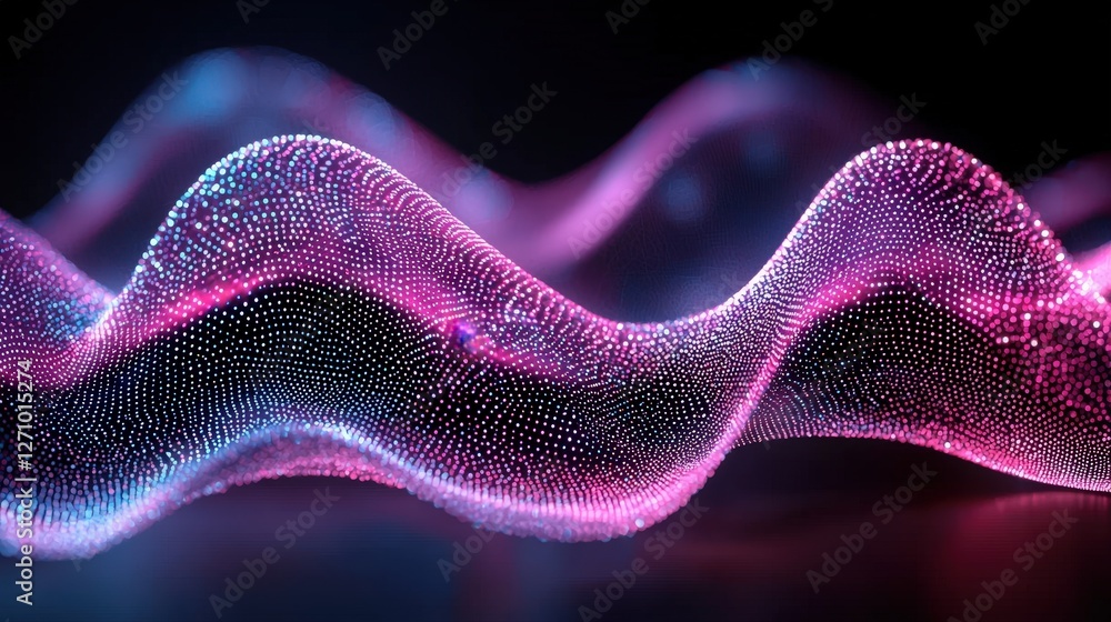 Aufkleber wave of light with dots creating a unique abstract art effect