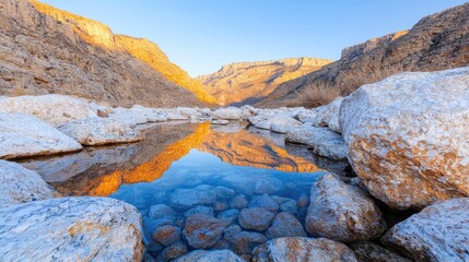 Mountain River Reflection Sunrise Serenity