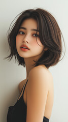 Naklejka premium 美しさ, 顔, モデル, 笑う, ファッション, 人々, 髪の毛, 笑みを浮かべている, 人, ブルネット, シティ, アウトドア, 通り, ライフスタイル, 淑女, 1, 頭, ハピネス, 化粧,女, 美しさ, 髪の毛, モデル, ファッション, 顔, うっとりさせる魅力, 化粧, 人, ドレス, ブルネット, 肌, 唇, 化粧, 淑女, 目, 暗い, 黒, ふしだらな, スタジオ, 好色