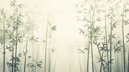 Misty Bamboo Forest Pathway - Tranquil Asian Landscape - Digital Art