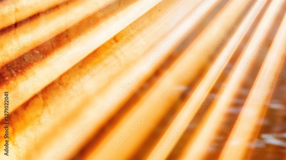 Aufkleber warm sunlight rays casting patterns on textured surface