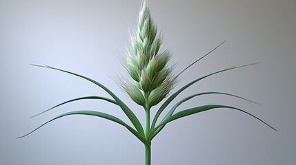 Obraz premium A tall green plant standing proudly against a bright blue sky in an outdoor setting