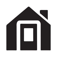Simple Home Icon Black and White Design for Real Estate