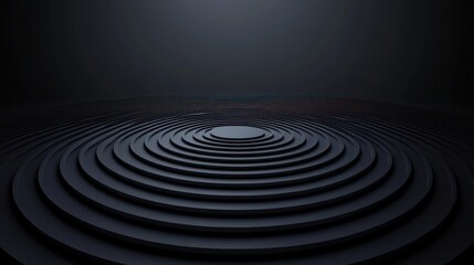 Obraz premium Abstract Dark Circular Platform with Geometric Pattern