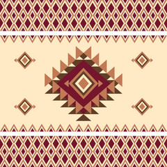 Brown and red ethnic boho seamless pattern. Tribal pattern. African, Navajo, or native American patterns. Ethnic ornament. Aztec style. Tribal motif. Idea for elaborate borders.