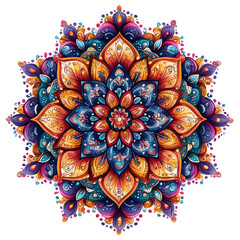Fototapeta premium Vibrant Intricate Mandala Design, Ethnic Art yoga symbol isolated on transparent background