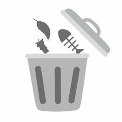 Trash bin. Organic bin vector illustration 