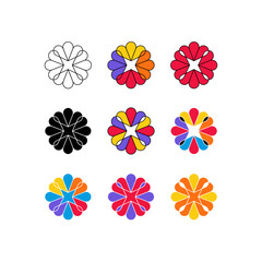 The 9 batiks and ornaments. Square star, elegant and ring.