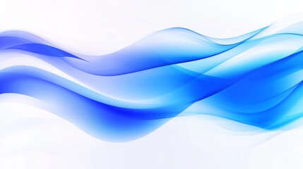 Naklejka premium Abstract Blue Waves on White Background, Flowing Lines, Translucent Effect, Smooth Design Element
