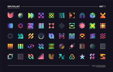 BRUTALIST GEOMETRIC VECTOR SHAPES Set 1