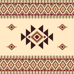 Brown chevrons seamless African, Navajo, native American pattern ethnic ornament on the carpet. Aztec style. Tribal motif. Vector illustration for rugs, curtains, and textiles.