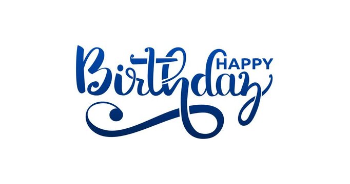 Happy Birthday animation text calligraphy in 4 clips luxury color. Perfect for birthday cards, invitations, animated greetings, and celebration videos. Modern, decorative, and festive typography.