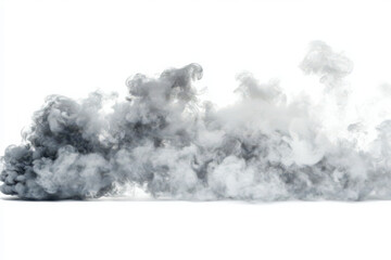 Grey smoke isolated on a white background