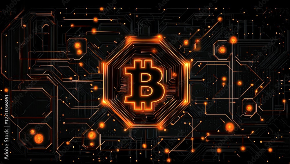 Aufkleber cryptocurrency's digital circuitry: exploring decentralized finance and blockchain technology's impa