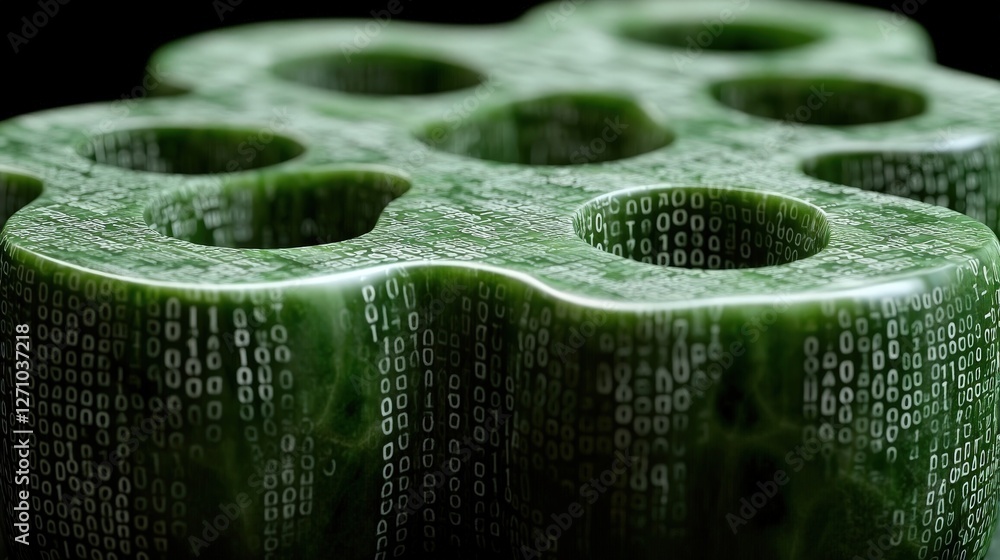 Poster a closeup image of a green computer keyboard with detailed keys and a clean modern design