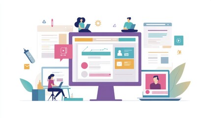 Job listings shown on a freelance recruitment website. Featuring positions in writing, graphic design, and web development