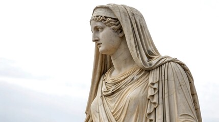 Obraz premium Ancient marble statue of a veiled woman