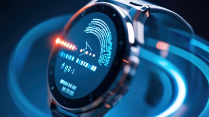 Innovative smartwatch technology showcased in a futuristic setting with dynamic visuals and interactive features