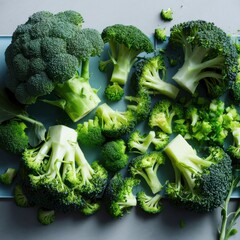 Broccoli Platter: Whole, Halved, Florets & Chopped