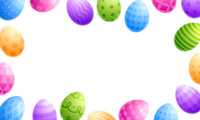 Easter background, Easter egg frame, eggs border, copy space