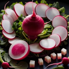Radish Medley: Whole, Sliced & Close-Up