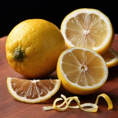 Fresh Lemon: Whole, Halved & Close-Up