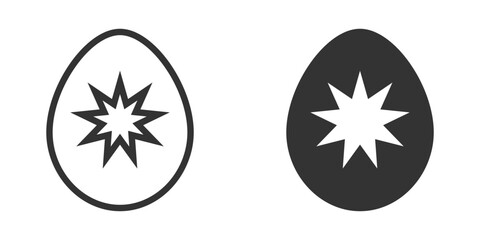 Cracked egg explosion outline and solid icon.