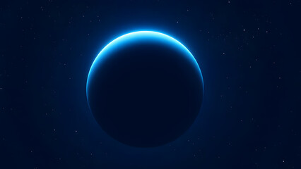 A blue sphere, Earth, and its moon shine brightly in the dark cosmos, surrounded by distant stars and galaxies